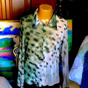Just Cavalli mens sheer shirt size euro size 52 fits US small or medium